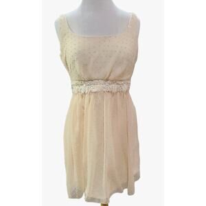 Jump girl blush pink/ cream tulle dot dress size 5/6